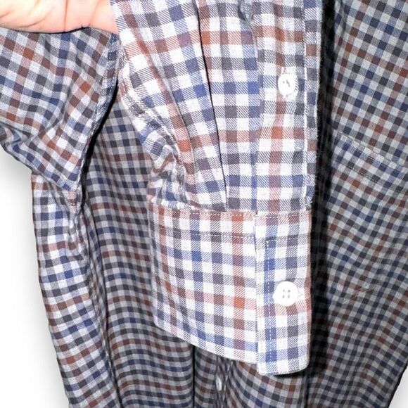 Billy Reid Gray Check Brushed Oxford Button Down Shirt Size S - Picture 5 of 8
